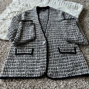 Ann Taylor | Tweed Sweater Jacket Blazer - XL